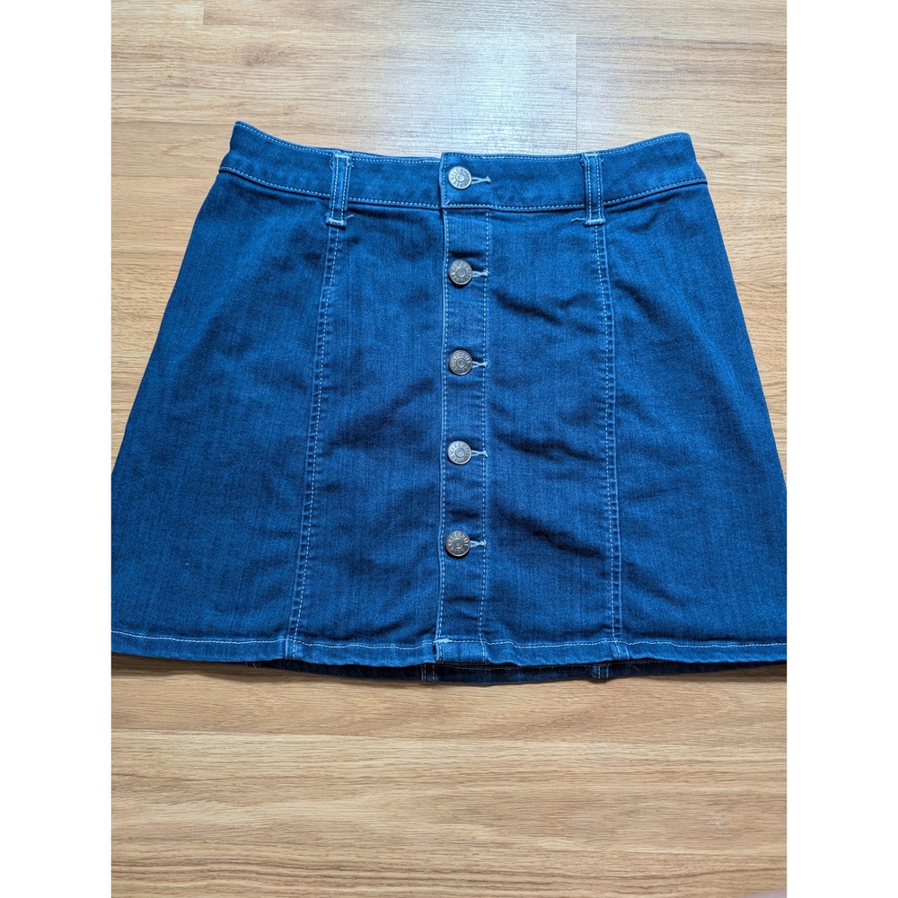 Celebrity Pink Denim Mini Skirt 3/26 Button Front Medium Wash Colfax 686